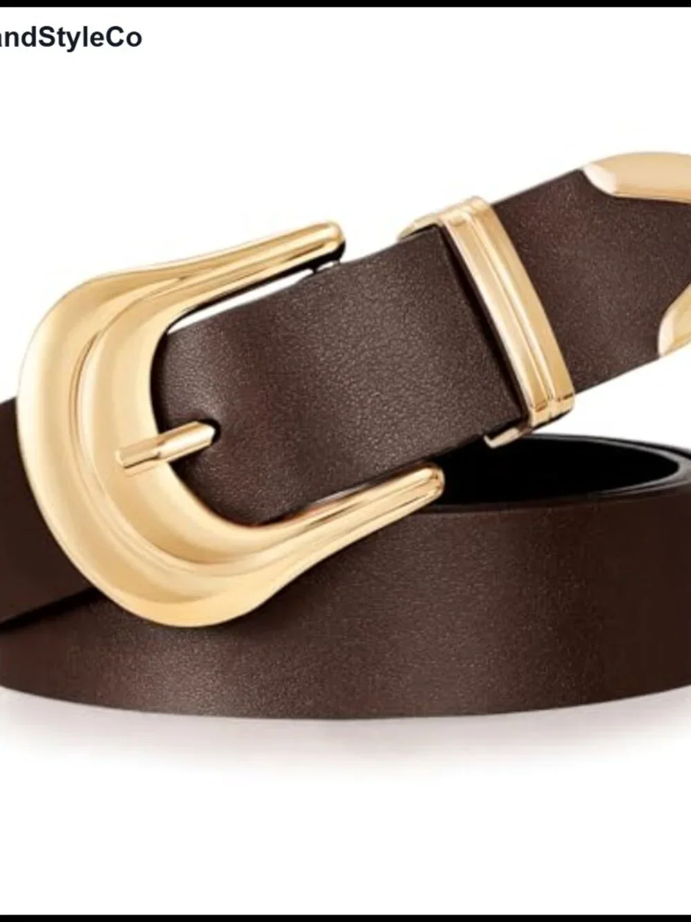 Faux Leather Western Belt Gold Buckle Adjustable Cowgirl Country Rodeo Belt for